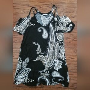 Lascana By Venus Black and White Paisley Dress, Medium